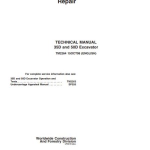 John Deere 35D 50D Technical Repair Manual TM2264