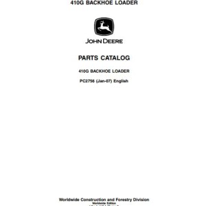 John Deere 410G Parts Catalog PC2756