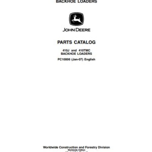 John Deere 410J 410TMC Parts Catalog PC10006