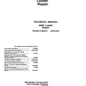 John Deere 444K Technical Repair Manual TM10685