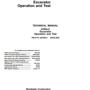 John Deere 470GLC Operation And Test Manual TM12174