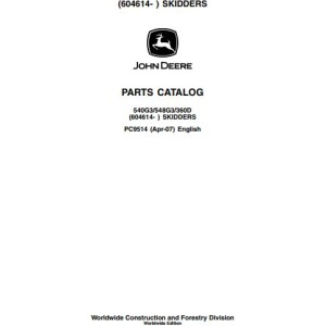 John Deere 540G3 548G3 360D Parts Catalog PC9514