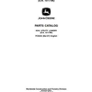 John Deere 624J Parts Catalog PC9340