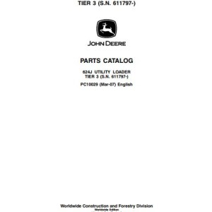 John Deere 624J TIER 3 Parts Catalog PC10029