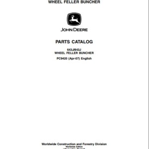 John Deere 643J 843J Parts Catalog PC9420