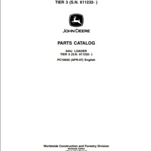 John Deere 644J Parts Catalog PC10030