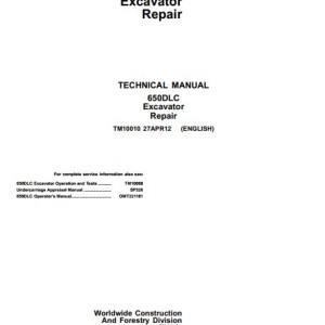 John Deere 650DLC Technical Repair Manual TM10010