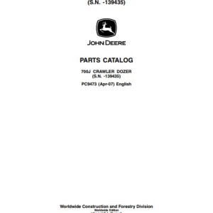 John Deere 700J Parts Catalog PC9473