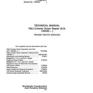 John Deere 700J Technical Repair Manual TM10269