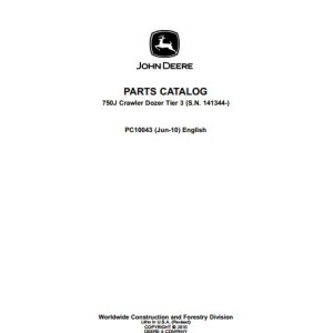 John Deere 750J Parts Catalog PC10043