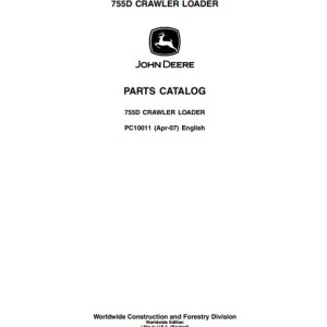 John Deere 755D Parts Catalog PC10011