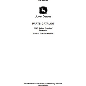 John Deere 759G Parts Catalog PC9470