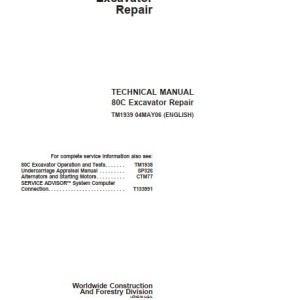 John Deere 80C Technical Repair Manual TM1939