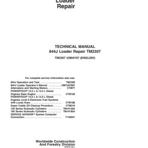 John Deere 844J Technical Repair Manual TM2307