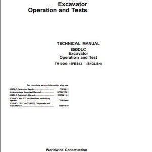 John Deere 850DLC Operation And Test Manual TM10009 19FEB13