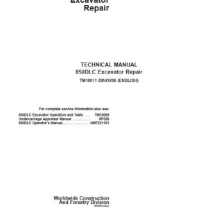 John Deere 850DLC Technical Repair Manual TM10011