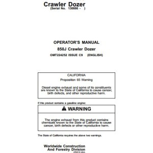 John Deere 850J Operators Manual OMT224252