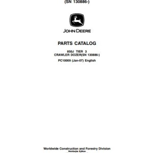 John Deere 850J Parts Catalog PC10009