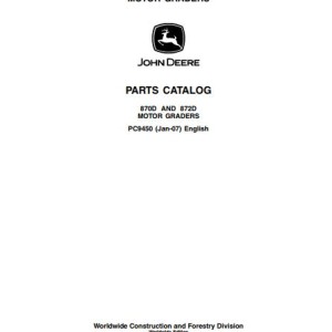 John Deere 870D 872D Parts Catalog PC9450