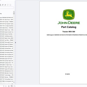 John Deere 9RX 590 E600 Engine Part Catalog PC16078