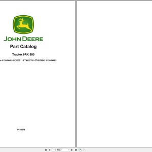 John Deere 9RX 590 E700 Engine Part Catalog PC16078