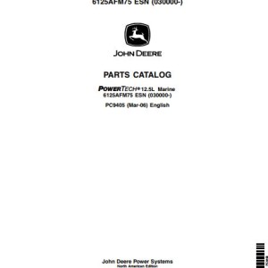 John Deere Diesel Engine Powertech 12.5L Parts Catalog PC9405