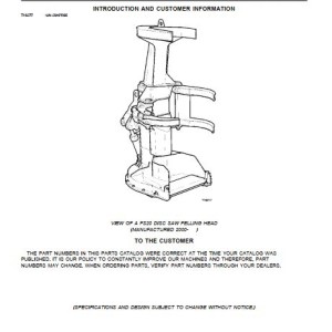 John Deere FS20 Parts Manual PC9126