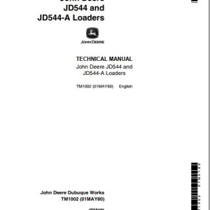 John Deere JD544 JD544-A Technical Manual TM1002