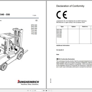 Jungheinrich DFG TFG 540 540 550 Operating Instructions 51167690