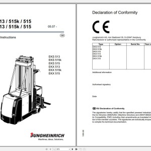 Jungheinrich EKS EKX 513 515K 515 Operating Instructions 51058446