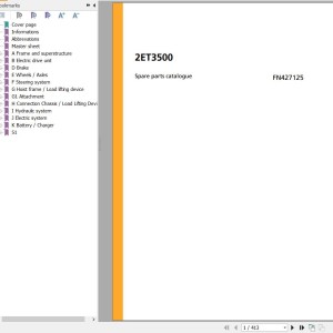 Jungheinrich 2ET3500 Spare Parts Manual FN427125