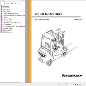 Jungheinrich DFG 316 GE120-380ZT Spare Parts Manual FN425526