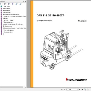 Jungheinrich DFG 316 GE120-380ZT Spare Parts Manual FN427220