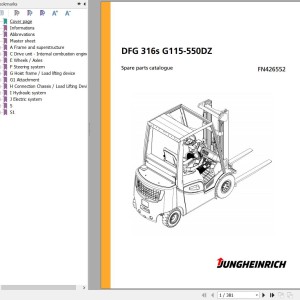 Jungheinrich DFG 316s G115-550DZ Spare Parts Manual FN426552