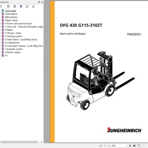 Jungheinrich DFG 430 G115-310ZT Spare Parts Manual FN426551
