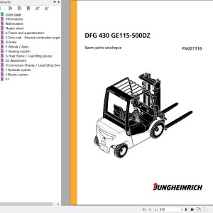 Jungheinrich DFG 430 GE115-500DZ Spare Parts Manual FN427316