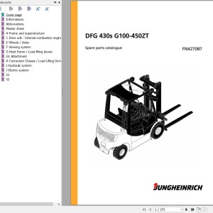 Jungheinrich DFG 430s G100-450ZT Spare Parts Manual FN427087