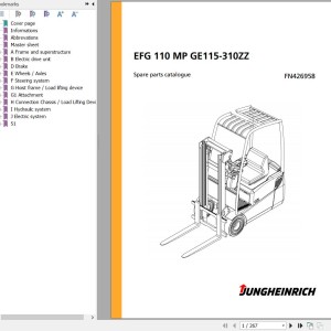 Jungheinrich EFG 110 MP GE115-310ZZ Spare Parts Manual FN426958