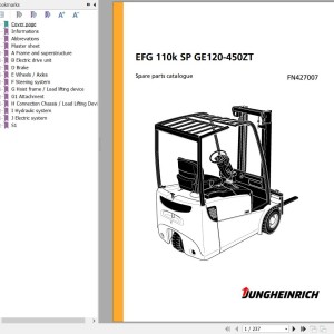 Jungheinrich EFG 110k SP GE120-450ZT Spare Parts Manual FN427007