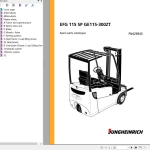 Jungheinrich EFG 115 SP GE115-300ZT Spare Parts Manual FN426943