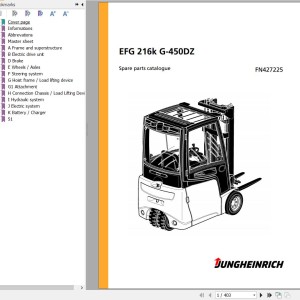 Jungheinrich EFG 216k G-450DZ Spare Parts Manual FN427225