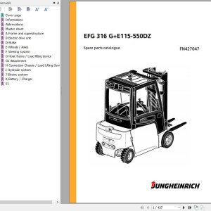 Jungheinrich EFG 316 G+E115-550DZ Parts Catalog FN427047