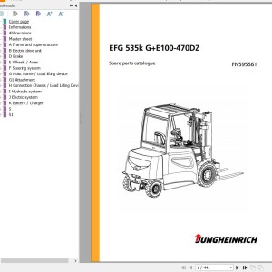 Jungheinrich EFG 535k G+E100-470DZ Parts Catalog FN595561