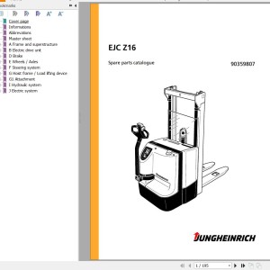 Jungheinrich EJC Z16 Parts Catalog 90359807