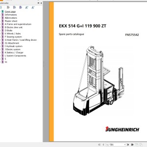 Jungheinrich EKX 514 G+I 119 900 ZT Parts Catalog FN575542
