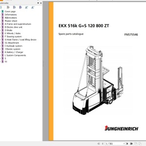 Jungheinrich EKX 516k G+S 120 800 ZT Parts Catalog FN575546