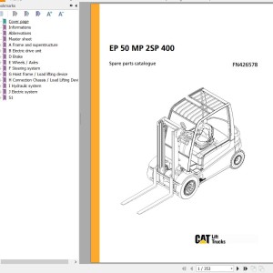 Jungheinrich EP 50 MP 2SP 400 Parts Catalog FN426578