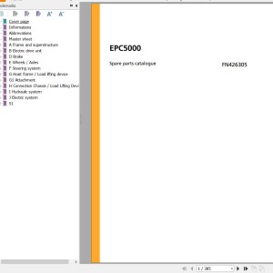 Jungheinrich EPC5000 Parts Catalog FN426305