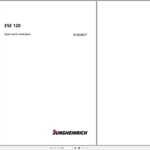 Jungheinrich ESE 120 Parts Catalog 91654077