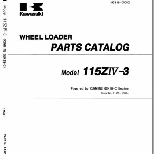 Kawasaki 115ZIV-3 Parts Catalog AAAP11603-0 (93316-00080)
